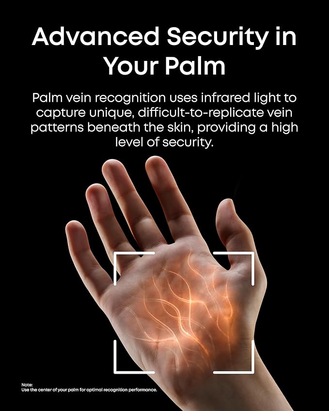 eufy FamiLock S3 Smart Lock With Palm Vein Recognition - Keyless Entry Door Lock for Front Door, 3-in-1 Wi-Fi Keypad Deadbolt+ 2K HDR Camera+ Doorbell, ANSI/BHMA Grade 1, Motion Sensor, No Monthly Fee