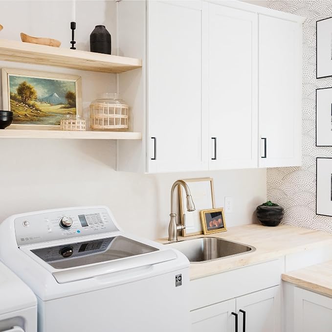 Wall Kitchen Cabinets, RTA Cabinets, White Shaker Cabinet, Wall Mounted, RTA Upper Cabinet, Modern for Kitchen and Bathroom with Door (White, 15" W x 36" H x 12" D)
