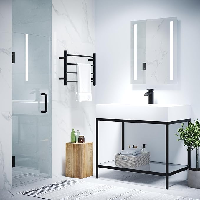 ANZZI 70" x 24" Frameless Shower Door in Matte Black,Water Repellent Glass Shower Door with Seal Strip Parts and Handle, 5/16 Glass Hinged Shower Door with Handle (SD-AZ09-01MB)