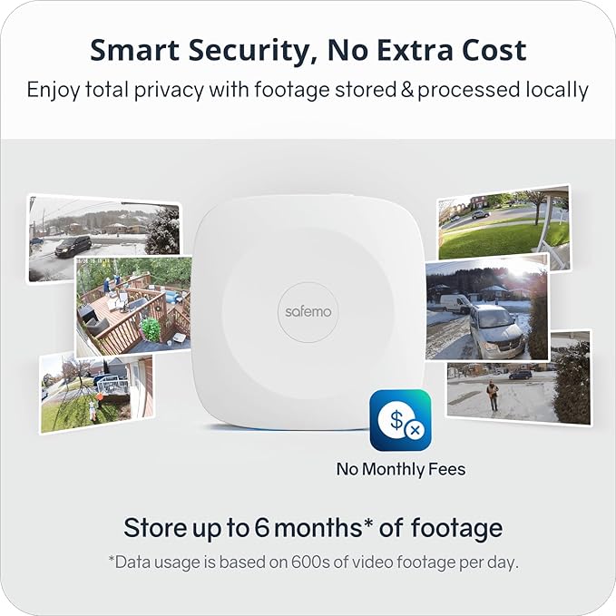 Safemo 4K Security Cameras Wireless Outdoor/Indoor, Battery Cameras for Home Security, No Monthly Fees, 32G Local Storage, Advanced AI, 5W Solar Panels, Color Night Vision, 2-Way Audio, 2.4Ghz WiFi