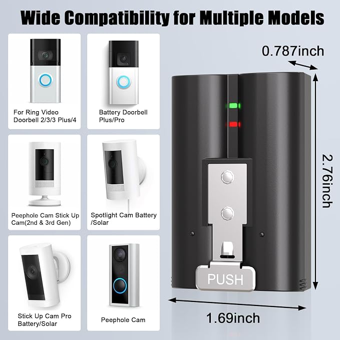 4-Pack 7200mAh for Ring Rechargeable Camera V4 Batteries Replacement - Image 3