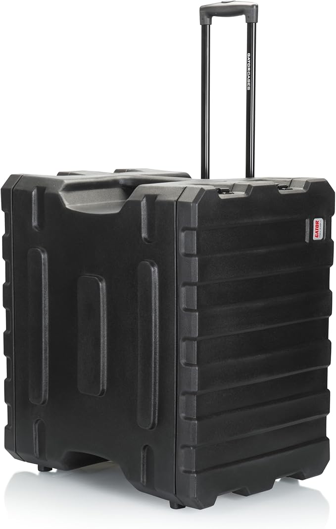 Gator Cases Pro Series 19" Depth 8U Rolling Rack Case with Recessed Wheels, Black
