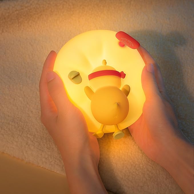AuroraNiteBeam Duck Night Light for Kids, 3 Brightness Levels LED Nursery Lamp Dimmable & Rechargeable, Duck Silicone Lamp for Bedroom/Nursery,Room Decor Lamp Gift for Adult Toddler/Boys/Girls