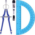 Unjoo Compass and Protractor Set, Professional Drawing Compass Tool, Metal by Unjoo