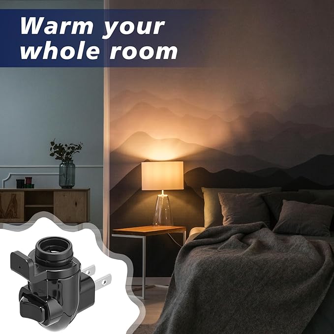 Tuanse 30 Sets Plug in Night Light Module Night Light Base with Shade Mounting Clip Plastic Lights Rotating Base for Making Your Own Decorative (Black)