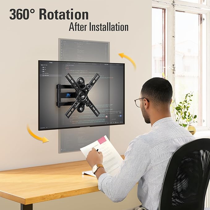 Mounting Dream Monitor Wall Mount for Most 17-39 Inch (Some up to 42 inch)，UL Listed TV Mount TV Bracket with Articulating Arms Tilt Swivel Extension Rotation, Up to VESA 200x200mm and 33 lbs, MD2462