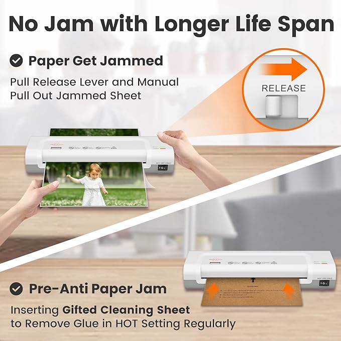VidaTeco Laminator Machine 9-inch Thermal Laminator with Laminating Sheets 20 pcs,Laminating Machine with 2-Min Faster Preheat,Small Personal Lamination with Patented Roller for Teacher,Home