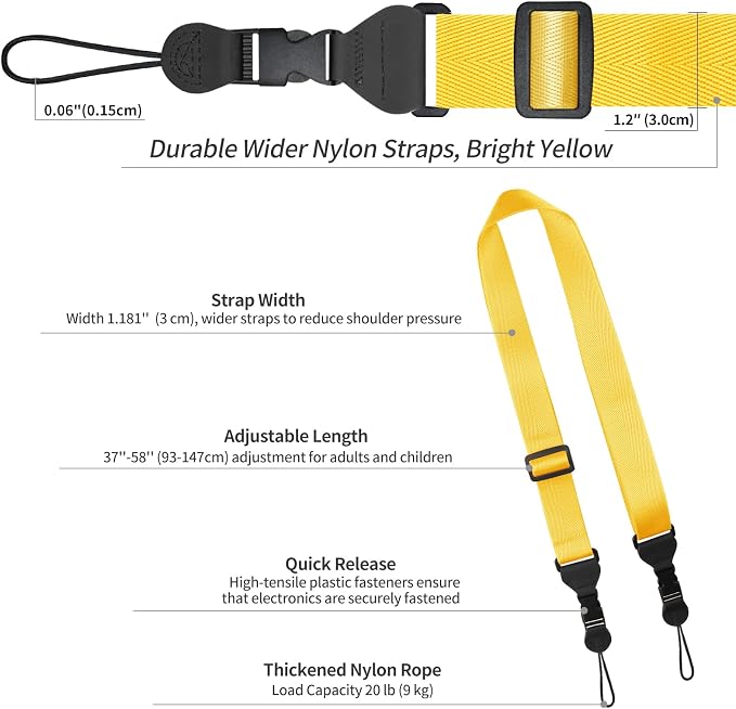 FIEIL 5 Pack Nylon iPad Strap, Adjustable Camera Neck Strap, Comfortable - Image 6