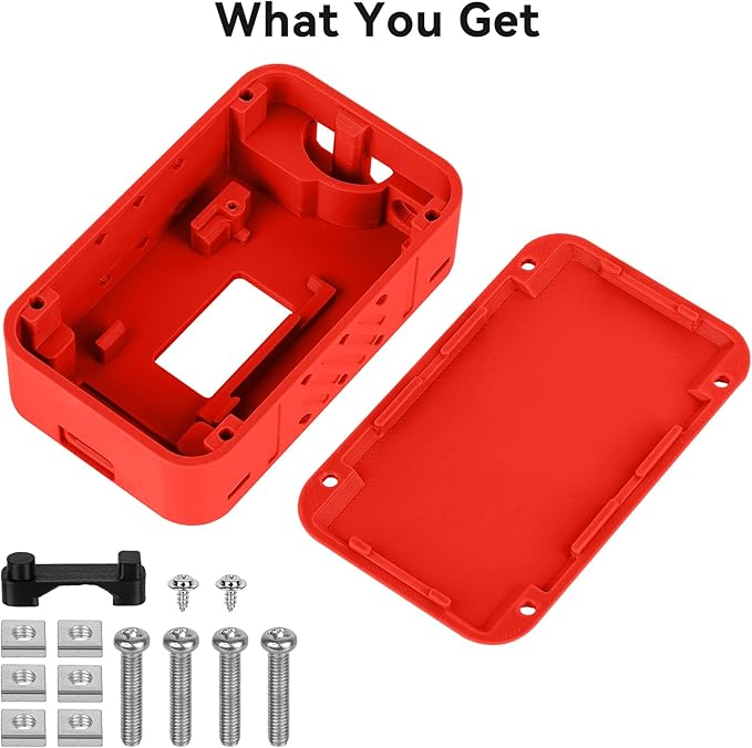 Meshnology Case for LoRa ESP32 V3 Module Board Device Set - Development Board Antenna 3000mAh Battery All-in Enclosure OLED Screen Protection Shell with Type C Interface (N35 Version, Red)
