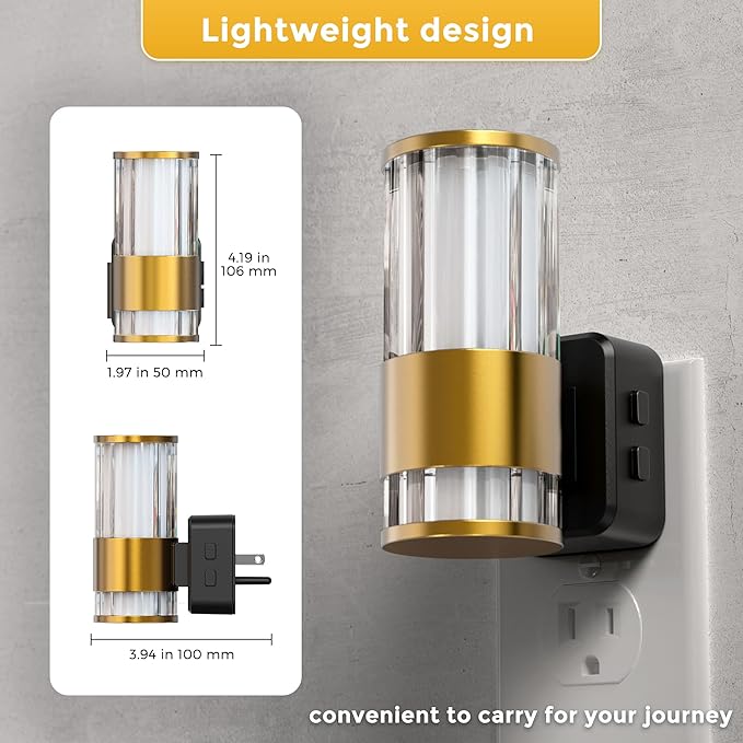 L LOHAS LED Night Light, Night Lights Plug into Wall, 2 Pack 10-Color RGB Change Nightlights,10/50/100LM Adjustable Automatic Nightlights Plug in with Dusk to Dawn Sensor for Room Bathroom Hallway