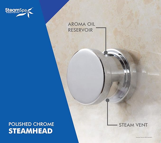 SteamSpa 6kW Steam Sauna Generator Executive Bundle 240V Steam Generator with Touch Pad, Steamheads, Pressure Relief Valve, Built-in Auto Drain, LED Light, Filter and Quick Install Kit EXT600CH-A