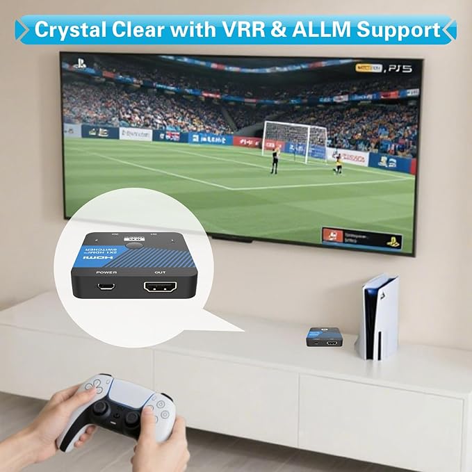iArkPower 8K HDMI Switch 2 in 1 Out 4K@120Hz HDMI Switcher Support HDR10+, Dolby Vision, VRR, ALLM