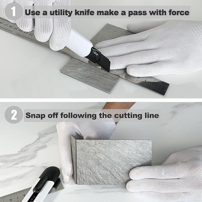 AULIGET 4 Pieces Mountain Rock Peel and Stick Backsplash Wall Tile, 3" x 6" PVC Faux Stone Stick on Tiles for Backsplash Kitchen and Bathroom, 4 Pieces