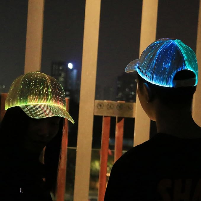 lumisonata LED Cap Fiber Optic Hat EDM Baseball Caps Light Up 7 Colors Glowing - Image 4