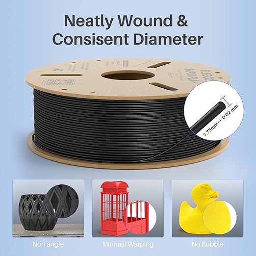 ELEGOO Rapid PLA Plus Filament 1.75mm Yellow 1KG, PLA+ 3D Printer Filament for 600 mm/s High Speed Printing, Dimensional Accuracy +/- 0.02 mm, 1kg Cardboard Spool(2.2lbs)
