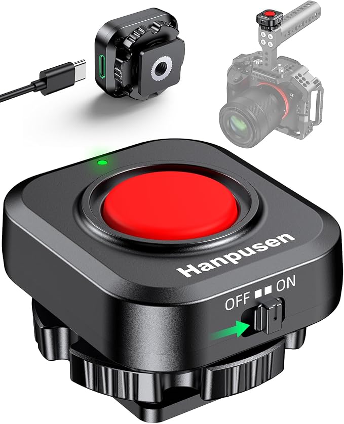 Wireless Rechargeable Camera Video Recording Remote Control, One-Press Video by HANPUSEN