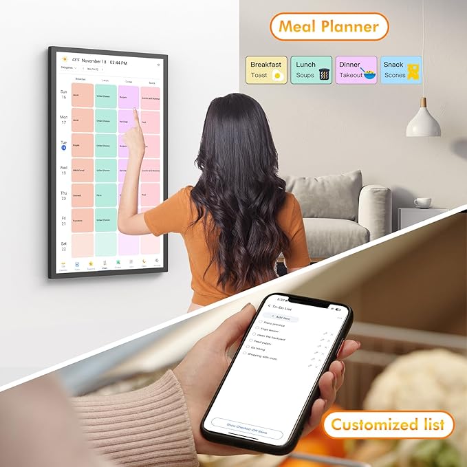 27" Digital Calendar for-Family-Schedules Wall-Planner - Smart Interactive Touchscreen Electronic Calendar, Seamless Scheduling, Star Rewards, Sync Online Calendar Via App, Wall Mount, Gifts for Mom