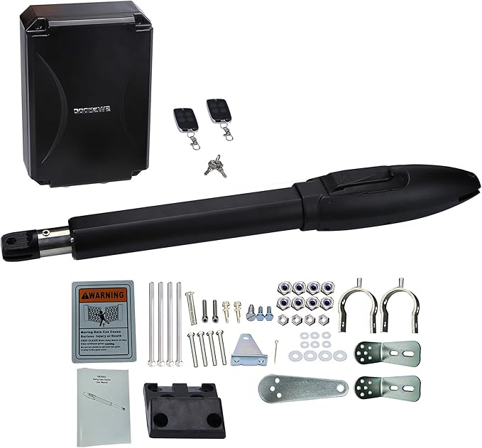 GATEXPERT SW300DC Single Automatic Gate Opener with Remotes for Swing Gates up to 660 Pounds and 20 Feet (SW300DC-S)