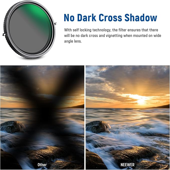 NEEWER 2 in 1 72mm Variable ND Filter ND2–ND32&CPL Filter No X Cross/30 Layer - Image 4