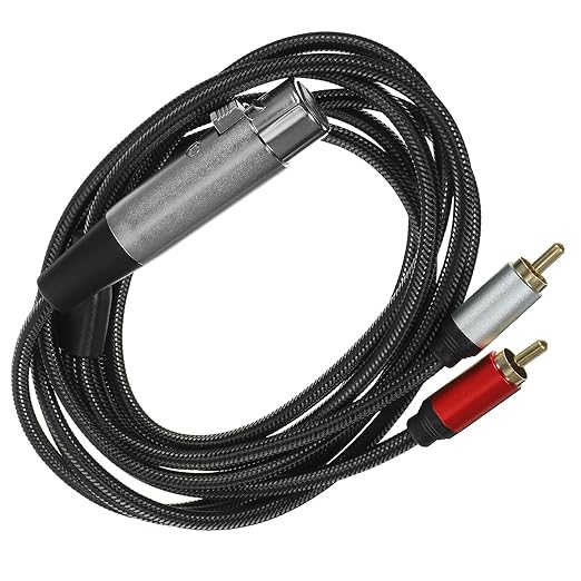 SEWCHICS XLR Female to Dual RCA Audio Splitter Cable 2m Microphone Signal Patch Cord for Audio Mixer Equipment