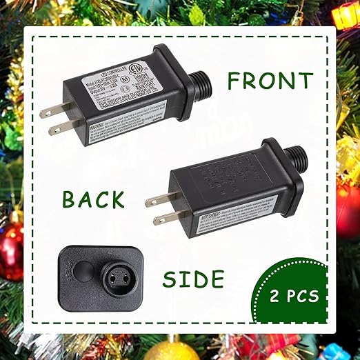 SIGANDG 30V 6W LED Transformer Replacement Class 2 Power LED Controller with 8 Modes Supply for Christmas String Light Inflatable Decorations IP44 Waterproof Low Voltage Transformer(2 Pcs)