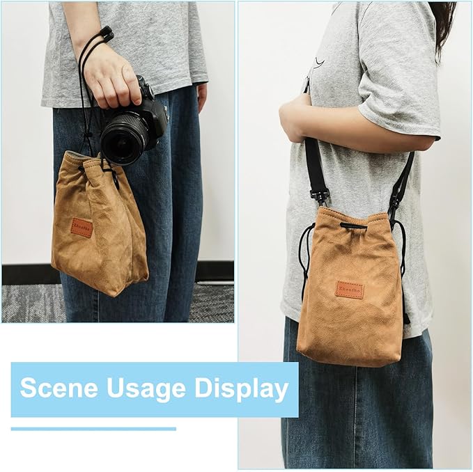 PATIKIL Camera Lens Pouch, S Size Drawstring Lens Case Flannel Camera Lens - Image 6