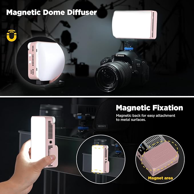 Amaran Ace 25c Pocket RGBWW LED Light, Boost Mode Up to 32W, Full-Color Mini Video Light (2,300-10,000K), 1,171 Lux@1m at 5,600K, 4500mAh Battery with PD Fast Charging for Mobile Creators (Pink)