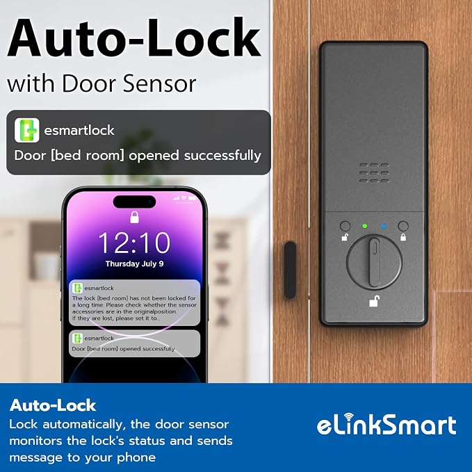 eLinkSmart Palm Vein Smart Door Lock Built-in WiFi, 6 in 1 Keyless Entry Door - Image 6
