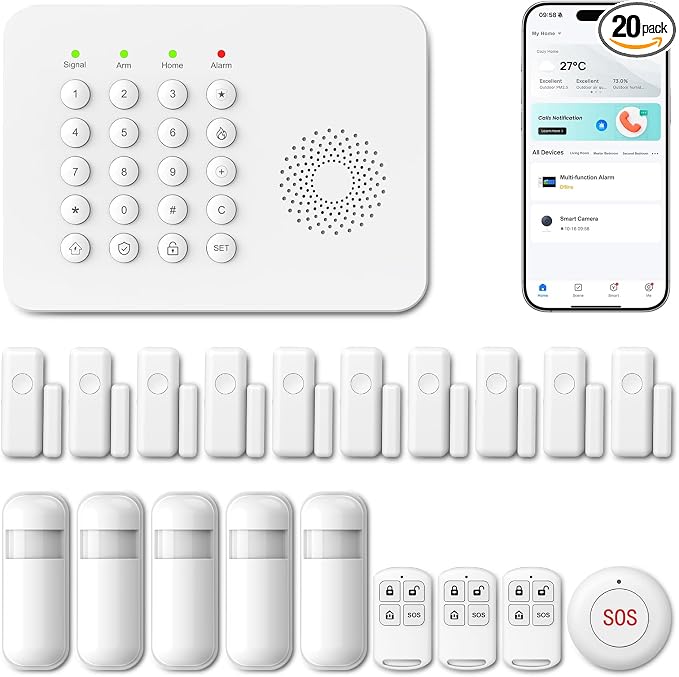 2026 Alarm System for Home Security, 20 Piece DIY Home Alarm System by PGST