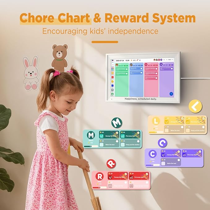 Callsky-Tech 15.6 Inch Digital Calendar - Full HD IPS Smart Touchscreen Family Planner with Octa Core & 64GB, offering an Anti-Glare Electronic Calendar, Chore Chart, and Multi-Sync—Perfect Gift for Home & Family