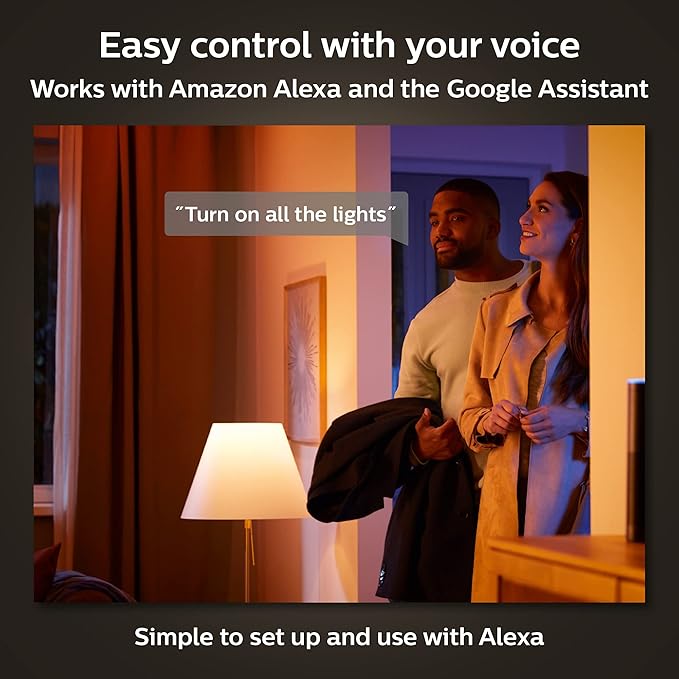 Philips Hue A19 LED Smart Light Bulb - White and Color Ambiance - 60W Indoor Light Bulb - Control with Hue App - Compatible with Alexa, Google Assistant and Apple Homekit - 6 Pack