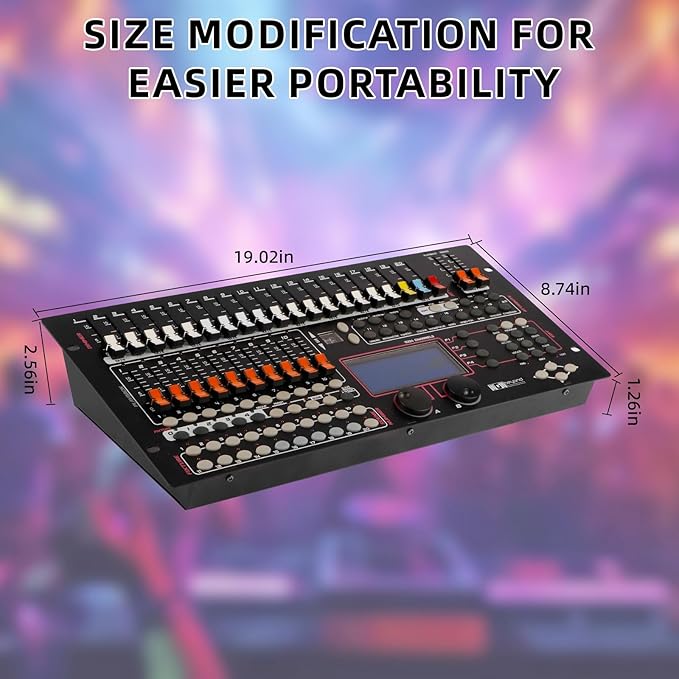 Ygybeyond DMX 1024Controller, DMX512, 1024 channel Controller, Stage Lighting Equipment & Accessorie For Dj, Ktv, Large Concert, DMX Light Controller (1024 channel DMX-1024)