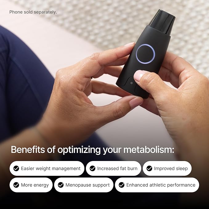Lumen Metabolism Tracker Device - Measure Real-Time Fat & Carb Burn, Daily Nutrition, Meal Plans, Metabolic Health, Weight Loss, Athletic Fitness & Performance for Men & Women w/ 12 Month Subscription