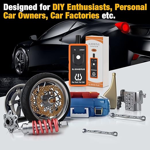 KINGBOLEN EL-50448 Plus TPMS Relearn Tool for Ford for GM Automotive Tire Pressure Monitor Sensor 315/433 MHz Reset Tool, 2 in 1 Relearn Tool for F150 for Lincoln for Buick for Cadillac Vehicle