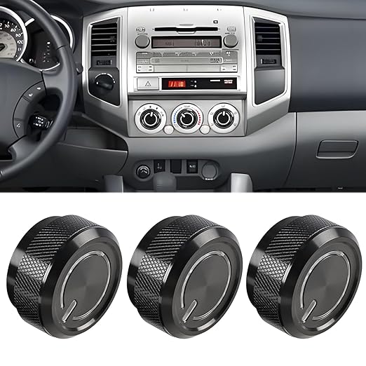 Xomzema 3Pcs Upgraded Control Switch Knob for Toyota Tacoma 2005-2015,Air Conditioning AC Heater Blower Fan Climate Control Knobs Switch Button,Replace 55900-04020 65551820A