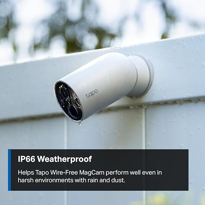 Tapo MagCam 2K+ - 2025 Wirecutter Best Outdoor Security Camera & PCMag Editors' Choice, Wireless Battery Power, Magnetic Mount, Subscription-Free SD Storage or Cloud, Person/Vehicle Detection, 2-Pack