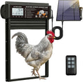 XRDZYXGS Automatic Chicken Coop Door Opener, Space-Saving Roll-up Design, 11.8" x 18.9" Aluminum Alloy Poultry Door for Ducks Geese, Solar Panel with Built-in 6000mAh Battery, Support USB-A Power