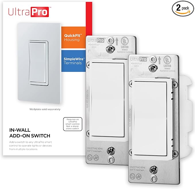 UltraPro 700 Series Add-On Switch QuickFit and SimpleWire, in-Wall White Rocker by UltraPro