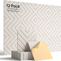 Woovio Sound Proof Foam Panels for Walls, 12 Pack Self-Adhesive Acoustic Panels, 12" X 12" X 0.4" Soundproof Wall Panels for Door, Ceiling, Home Office Beige