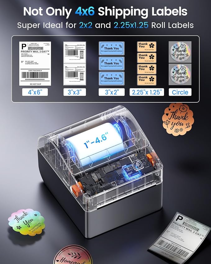 ASprink Bluetooth Shipping Label Printer 4x6, 2026 Upgraded Thermal Label - Image 7