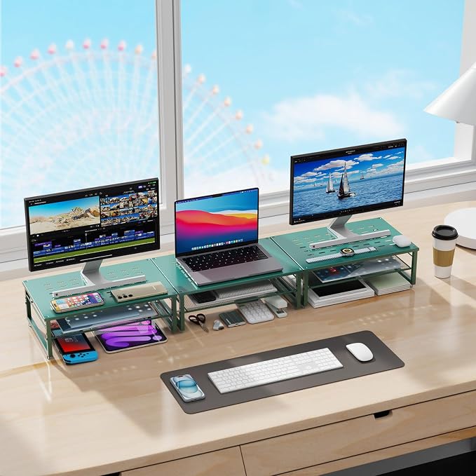 gianotter 2-Tier Metal Monitor Stand Riser, Desk Organizer - Image 6