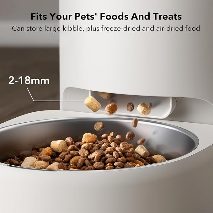 PETLIBRO 8L Automatic Dog Feeder, 5G Wi-Fi Automatic Dog/Cat Feeder, Vacuum-Sealed Automatic Dog/Cat Food Dispenser, Auto Pet Feeder with 18.7cm Large Food Tray for Large Medium Dogs Cats