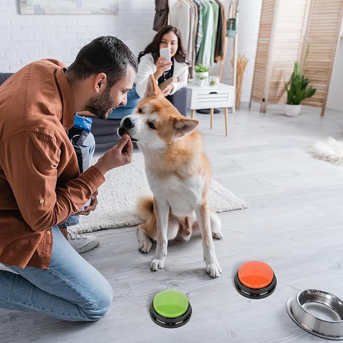 10 Color Voice Recording Buttons for Dogs Dog Training Communication Buttons with 30 Sec Record and Playback, Pet Training Buzzer for Puppy Cats, Funny Gifts for Pet Lovers (10 Pack)