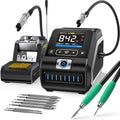 FNIRSI DWS-200 200W Precision Digital Soldering Station Kit, with 3 F210 & 6 F245 Soldering Iron Tips and 2 Helping Hands, Temp Value & Curve Mode, 3 Temperature Storage, Full-Color Display