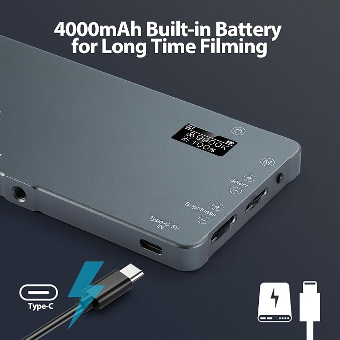 ENEGON 4000mAh Rechargeable Mountable Bicolor LED Video Light - Image 5