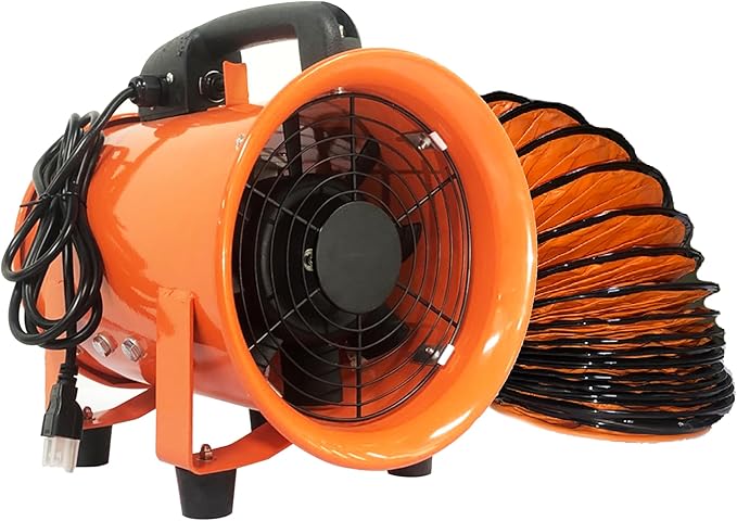FICBXRA Utility Blower Fan 12 Inch Portable Axial Exhaust Fan 790W/7A 2300CFM High Velocity Ventilator with 16FT Duct Hose for Exhausting & Ventilating at Home and Job Site