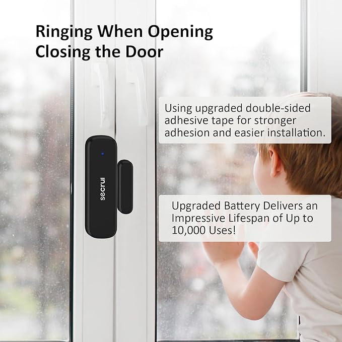 SECRUI Wireless Door Chimes When Entry for Business/Home/Office/Store (500ft Range 32 Chimes Adjustable Volume) Door Open Ringer Alert Buzzer Alarm - 1 sensors