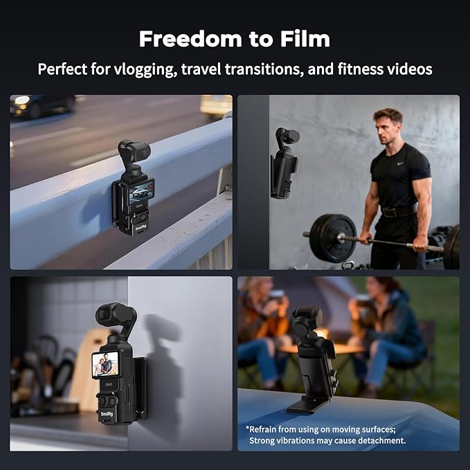 SMALLRIG Magnetic Mount Stand for DJI Osmo Pocket 3, 180° Adjustable Holder with Cold Shoe, 1/4"-20 Threaded Hole, Pocket 3 Multi-Function Magnet Suction Expansion Frame Accessories - 5631