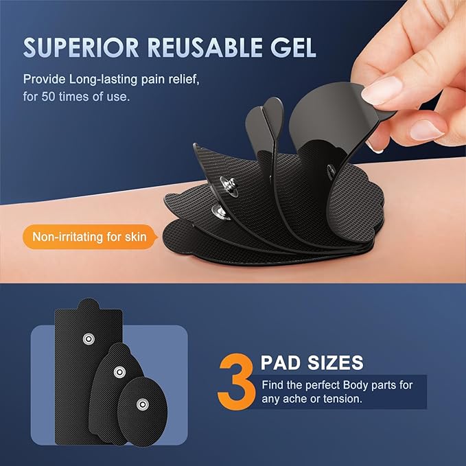 TENS Unit Muscle Stimulator, EMS Massager Machine, Dual Channel Electronic Pulse Physical Therapy Machine for Back Pain Relief, Shoulder Recovery, Muscle Relaxation, 24 Modes,10 TENS Unit Pads