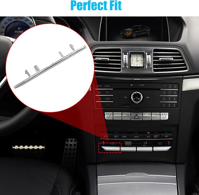 Jaronx Compatible with Mercedes Benz AC Button Trim E Class W212, Temperature Climate Control Button Sliver Chrome Trim for E Class W212 E63 AMG E250 E350 E400 E550 2010-2017(Polished)